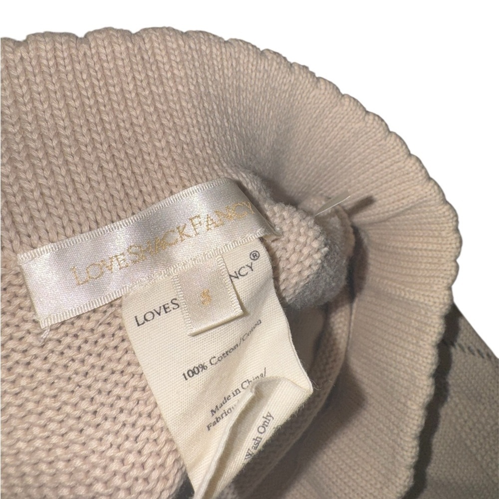 LoveShackFancy Toro Knit Pants Sunset Wheat Heart Detail Cotton Size Small - Picture 6 of 8